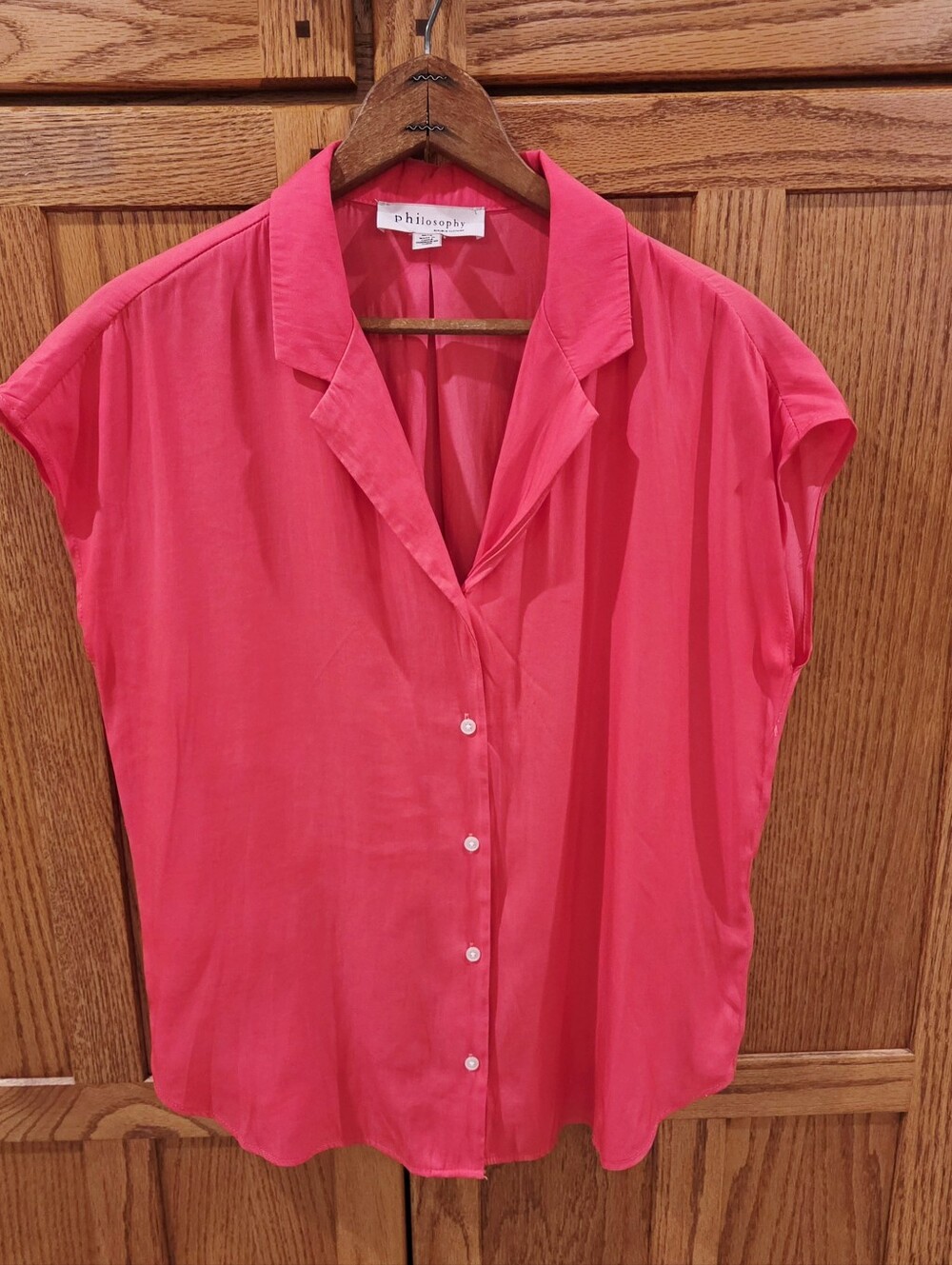 Philosophy Republic Clothing Coral Button Front Blouse M